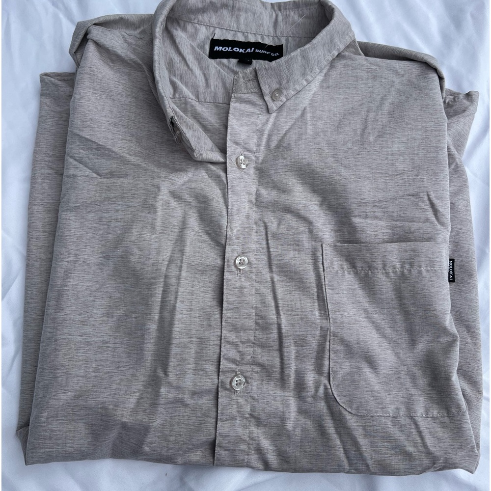 Gray button down shirt
